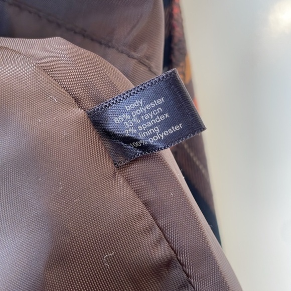 LIMITED Orange Black Fall Autumn Winter Plaid A-line Skirt Size 2, New with Tags - Picture 5 of 7